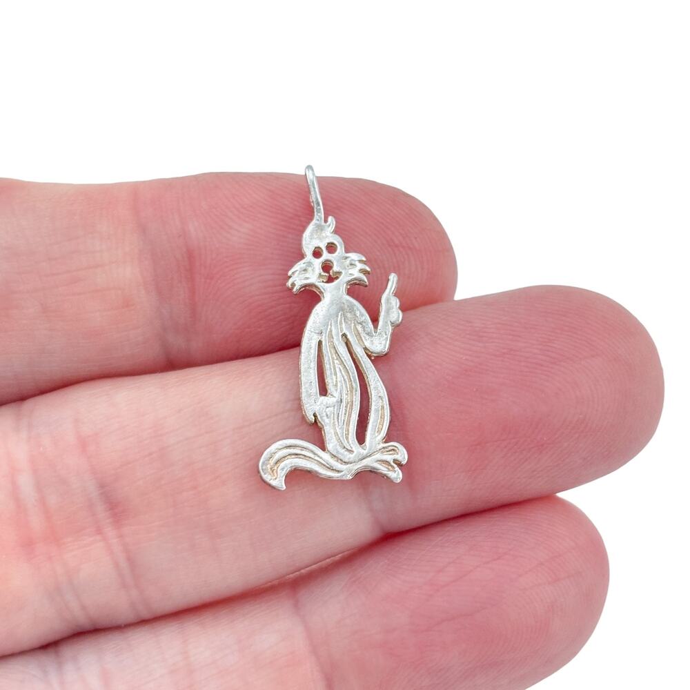 Vintage Sterling Silver 925 Sylvester The Cat Cut-Out Charm